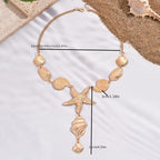 Summer Ocean Vacation Style Women's Y Necklace Bohemian Starfish Shell Pendant