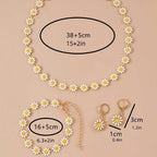 Fresh Daisy Jewelry Set for Women's Gift