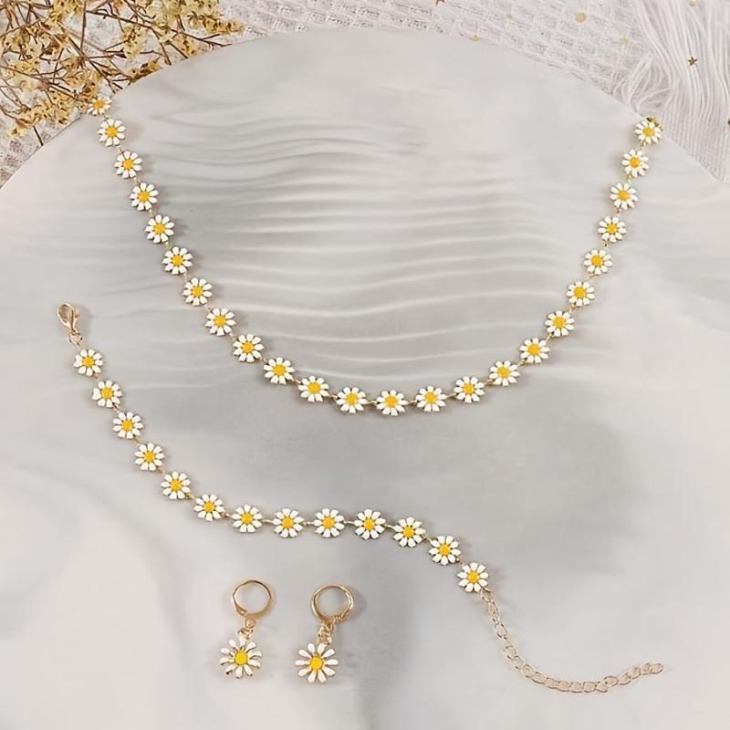 Fresh Daisy Jewelry Set for Women's Gift