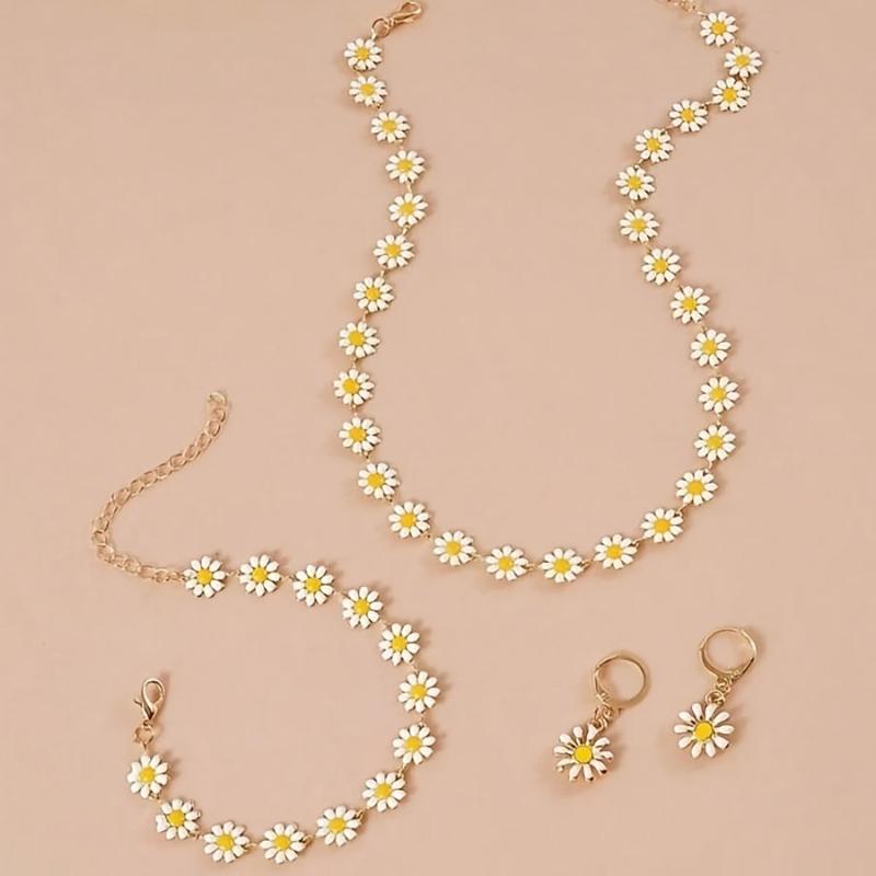 Fresh Daisy Jewelry Set for Women's Gift