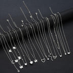 12-Piece Heart Butterfly Star Moon Snake Water Drill Pendant Necklace Set