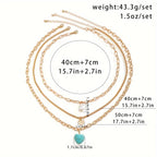 Vintage Style Necklace Set with Faux Pearl & Turquoise Heart Pendants