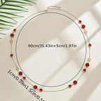 Long Layered Necklace Iron Chain Plastic Gemstones Daily Wear Parties Jewelry