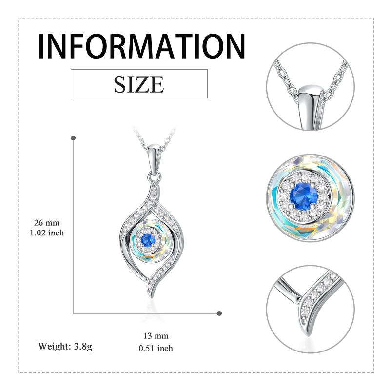 Sterling Silver Evil Eye Pendant Necklace 925 Greek Eyes Amulet Ojo Turco