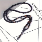 Tiger Eye Beaded Necklace with Buddha Head Pendant