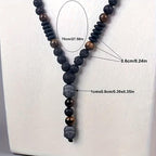 Tiger Eye Beaded Necklace with Buddha Head Pendant