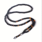 Tiger Eye Beaded Necklace with Buddha Head Pendant