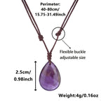 Natural Stone Amethyst & Lapis Lazuli Drop Pendant Necklace