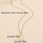 Vintage Peace Symbol Pendant Necklace Golden Tone Delicate Chain