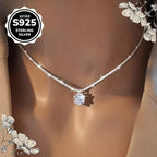 925 Sterling Silver Synthetic Zirconia Necklace Bracelet & Anklet Set