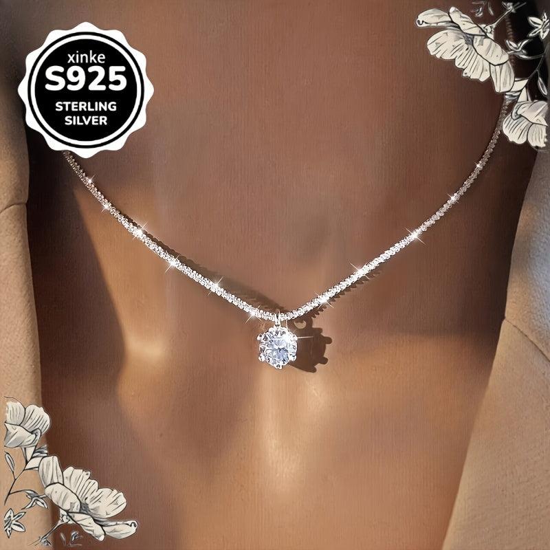 925 Sterling Silver Synthetic Zirconia Necklace Bracelet & Anklet Set