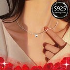 2pcs 925 Sterling Daisy Heart Necklace & Bracelet Set Gift for Mom's Year Round