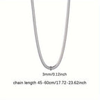 Unisex Stainless Steel Herringbone Snake Chain Choker Necklace