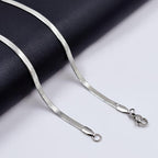 Unisex Stainless Steel Herringbone Snake Chain Choker Necklace