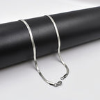 Unisex Stainless Steel Herringbone Snake Chain Choker Necklace