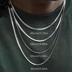 Unisex Stainless Steel Herringbone Snake Chain Choker Necklace