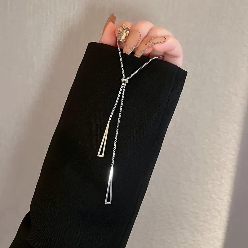 Women's Titanium Steel Geometric Triangle Necklace