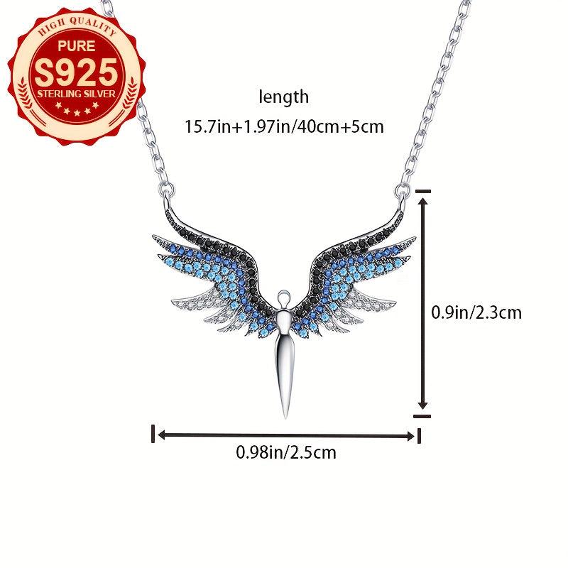 S925 Angel Wings Necklace & Zirconia - Hypoallergenic