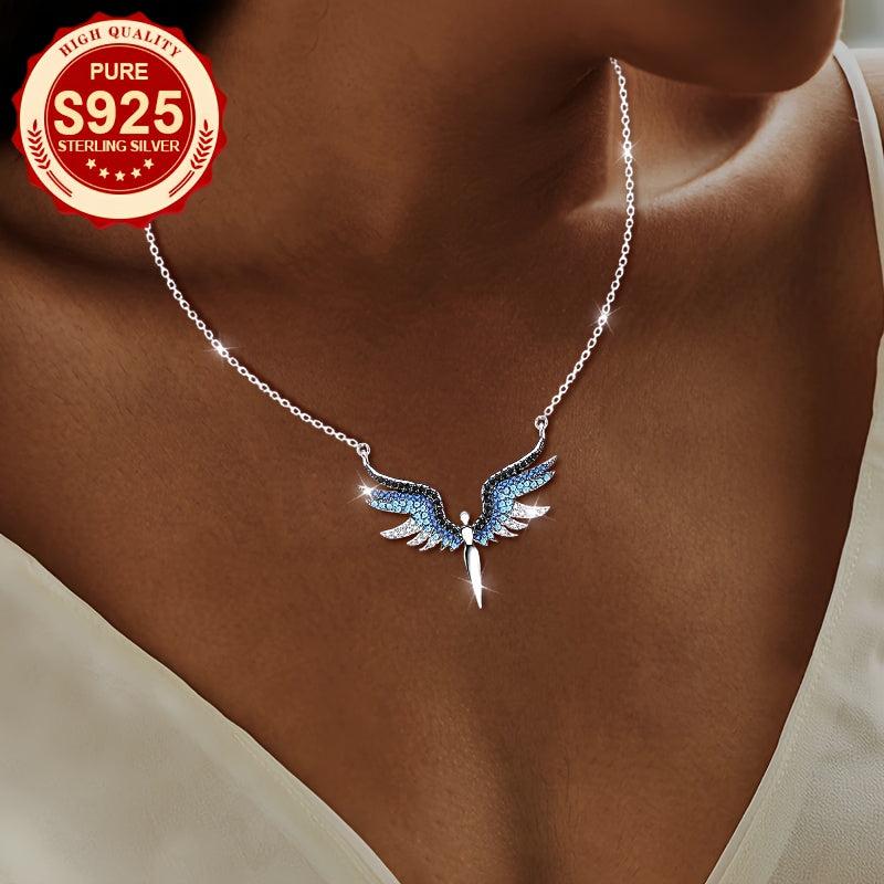 S925 Angel Wings Necklace & Zirconia - Hypoallergenic