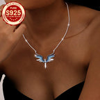 S925 Angel Wings Necklace & Zirconia - Hypoallergenic