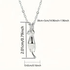 Women's Cat Pendant Necklace 925 Silver Mother's Jewelry Girlfriend Gift