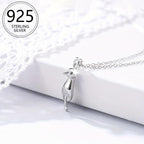 Women's Cat Pendant Necklace 925 Silver Mother's Jewelry Girlfriend Gift