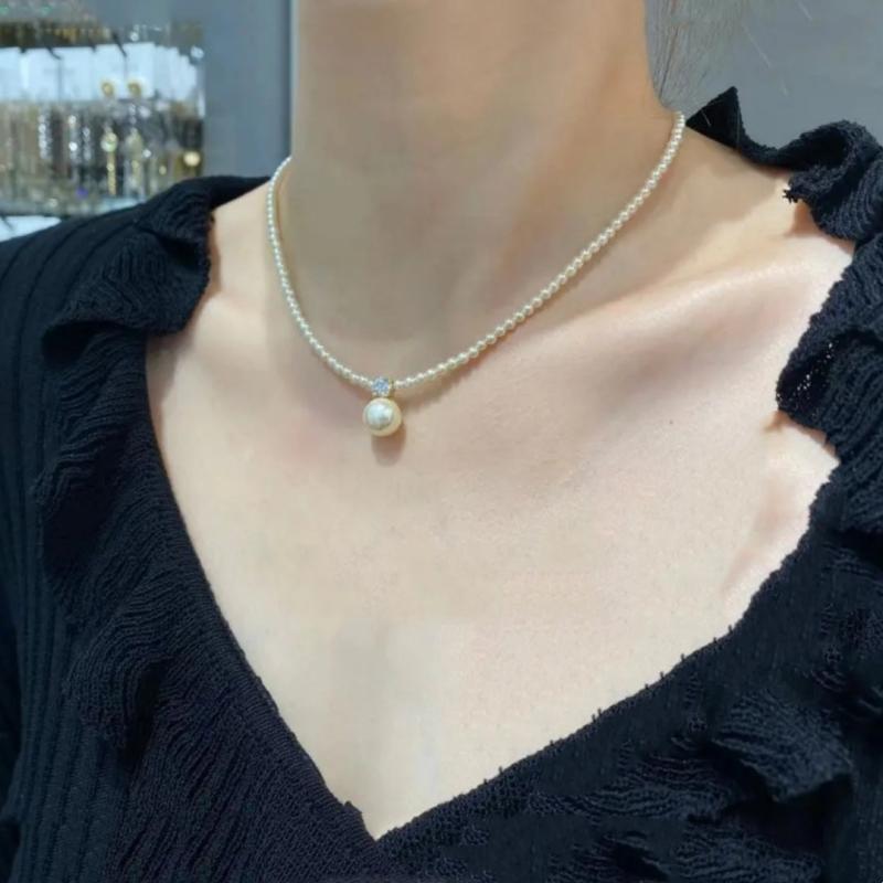 Freshwater Pearl Necklace Single Pendant Clavicle Chain Minimalist