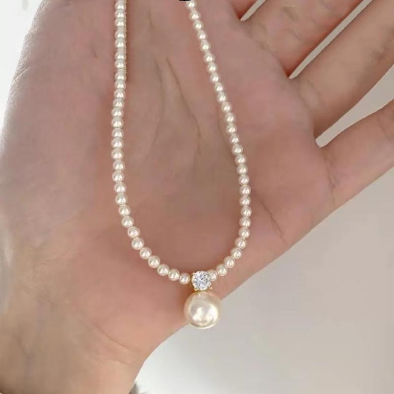 Freshwater Pearl Necklace Single Pendant Clavicle Chain Minimalist