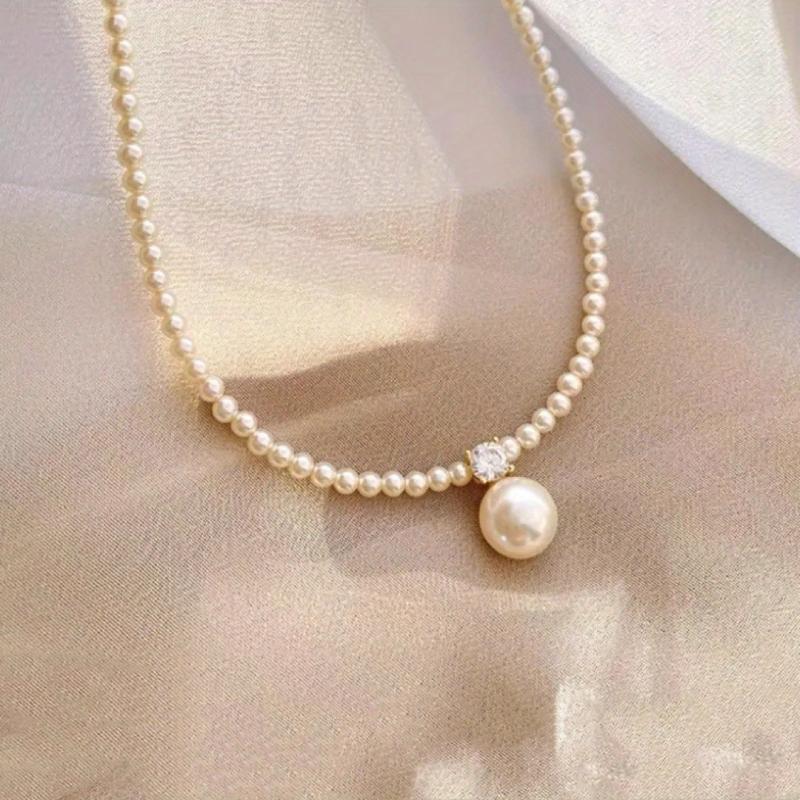 Freshwater Pearl Necklace Single Pendant Clavicle Chain Minimalist