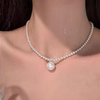 Freshwater Pearl Necklace Single Pendant Clavicle Chain Minimalist