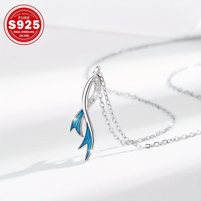 Fish Tail Necklace S925 Silver Hypoallergenic High End Style