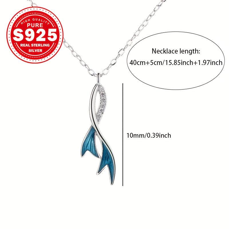 Fish Tail Necklace S925 Silver Hypoallergenic High End Style