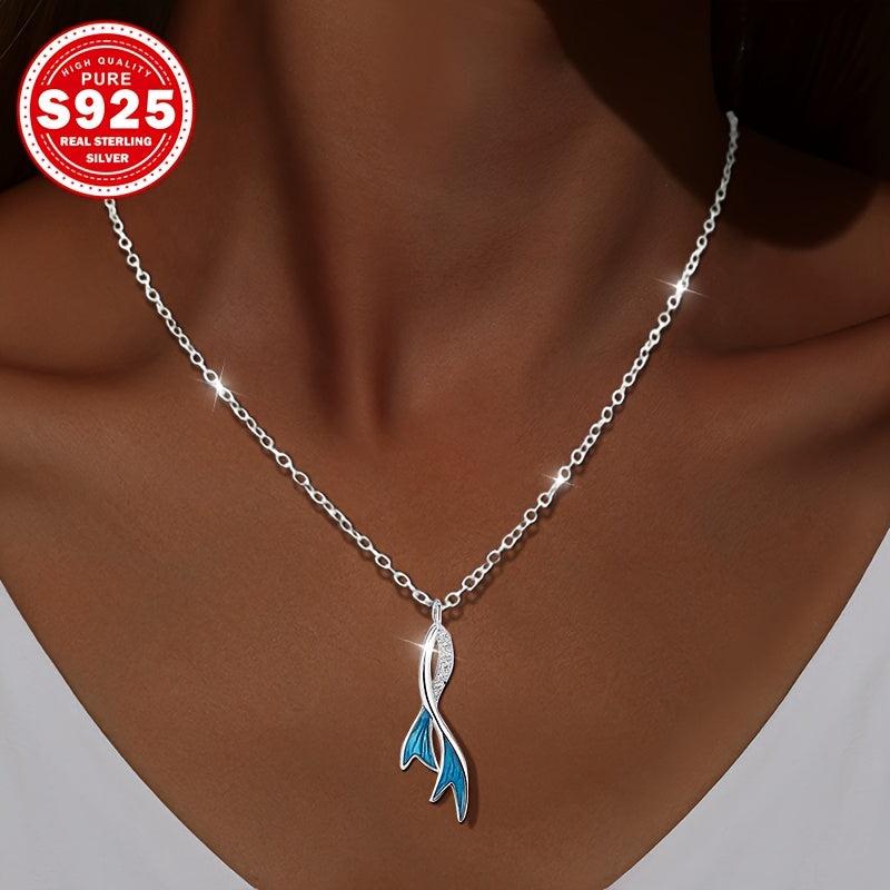 Fish Tail Necklace S925 Silver Hypoallergenic High End Style