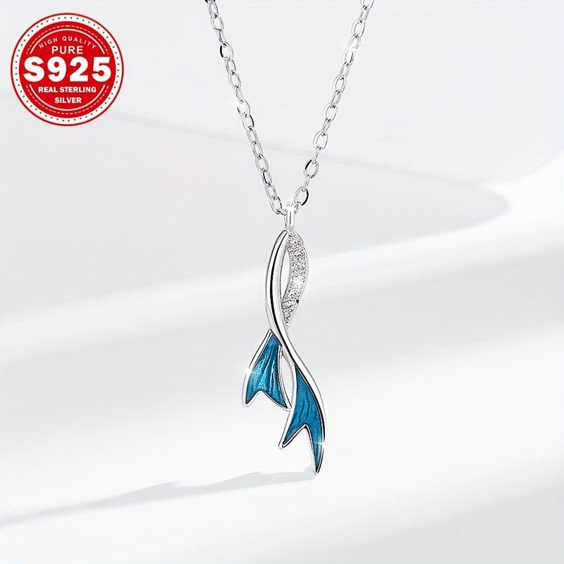 Fish Tail Necklace S925 Silver Hypoallergenic High End Style