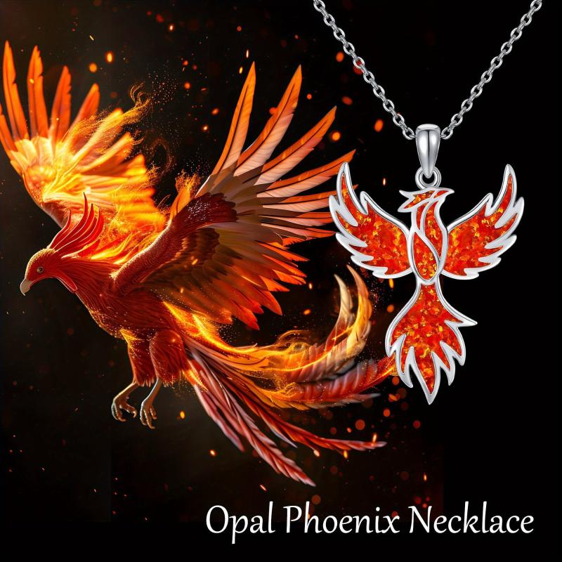 Silver Phoenix Pendant Necklace for Women