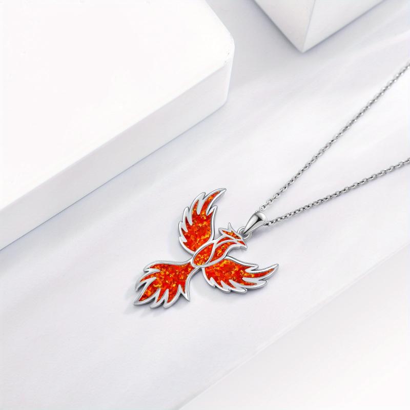 Silver Phoenix Pendant Necklace for Women