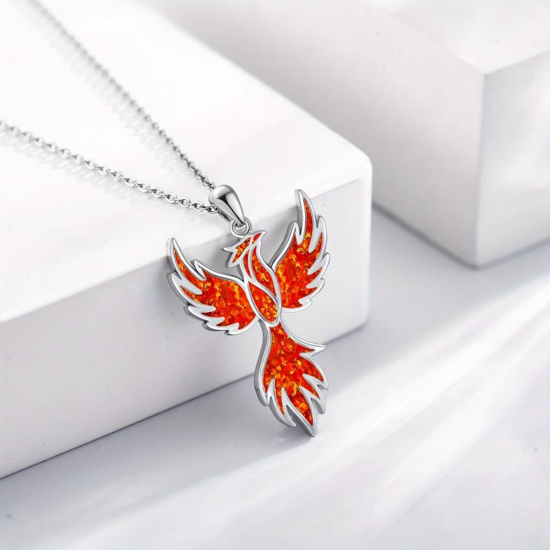 Silver Phoenix Pendant Necklace for Women