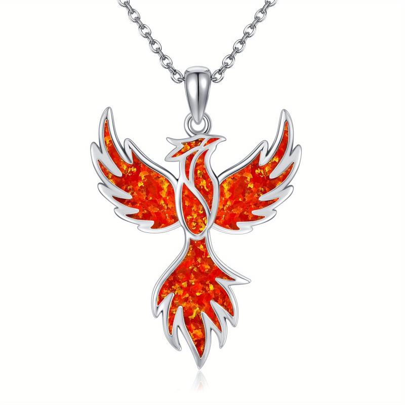 Silver Phoenix Pendant Necklace for Women