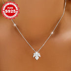 Maple Leaf Necklace S935 Sterling Silver Hypoallergenic 1.8g