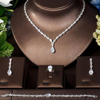 AAA Zirconia Water Drop Shape Women's Blingbling Jewelry Set