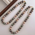 12mm Coffee Faux Necklace Choker Vintage Style Chain