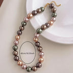 12mm Coffee Faux Necklace Choker Vintage Style Chain