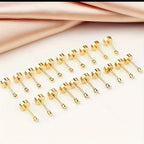 2mm Rhinestone Stud Earrings Golden Plated Stainless Steel Cross Border