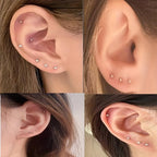 2mm Rhinestone Stud Earrings Golden Plated Stainless Steel Cross Border