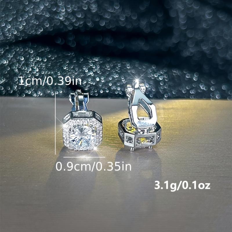 Geometric Ear Clips Women Clip On Earrings Bridal Wedding Jewelry