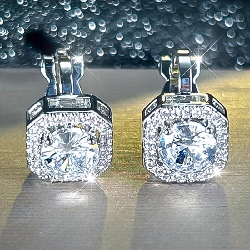 Geometric Ear Clips Women Clip On Earrings Bridal Wedding Jewelry