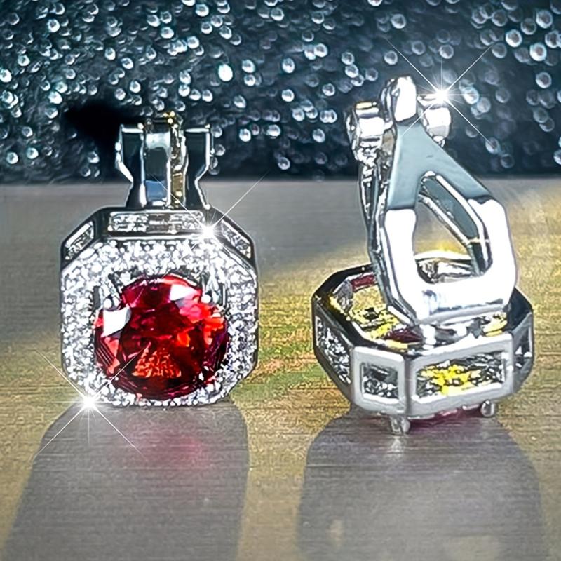 Geometric Ear Clips Women Clip On Earrings Bridal Wedding Jewelry