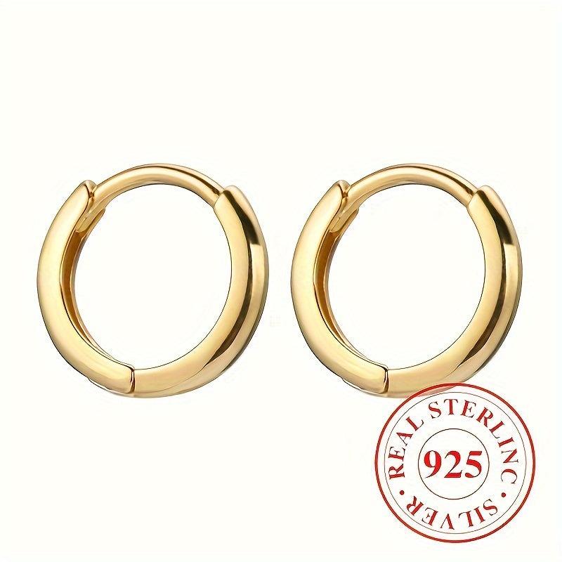 925 Sterling Silver Small Circle Stud Earrings for Men Women