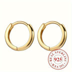 925 Sterling Silver Small Circle Stud Earrings for Men Women
