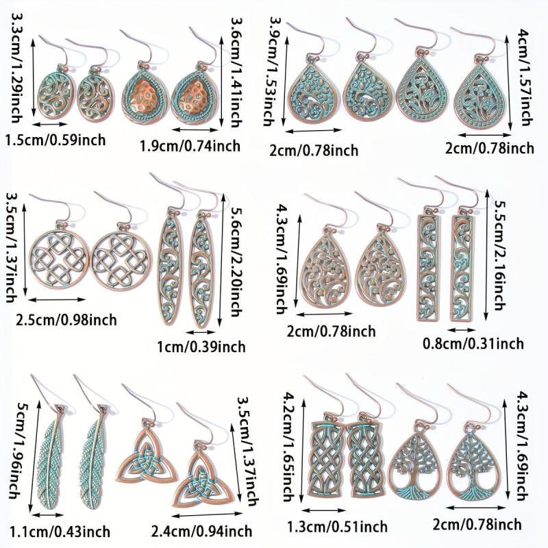 12 Pairs Ethnic Style Women's Earrings Set